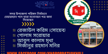 পটুয়াখালী সদর উপজেলায় চার প্রার্থীর মনোনয়ন দাখিল।