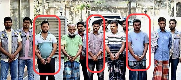 বনশ্রীতে স্বর্ণ ডাকাতি মামলায় গ্রেফতার ৬ জনের মধ্যে তিনজনের বাড়ি পটুয়াখালী ; সকলেই পেশাদার অপরাধী